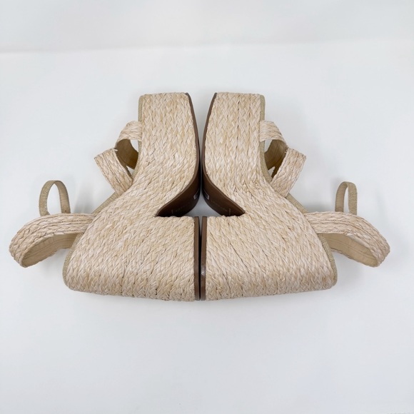 New Larroude Carmen Raffia Platform Sandals Sz US 9 - Picture 6 of 8